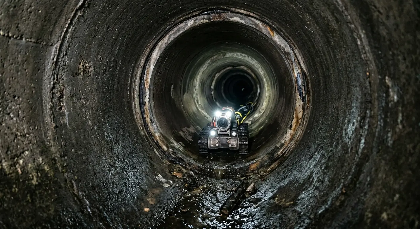 Robotic sewer camera inspecting pipe interior for Sewer Line Repair in Pevely
